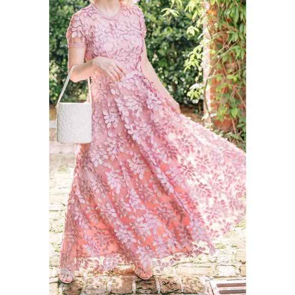 NWT BHLDN Virdia Dress Anthropologie size 10 Floral Applique Wedding Bridal - Picture 13 of 15
